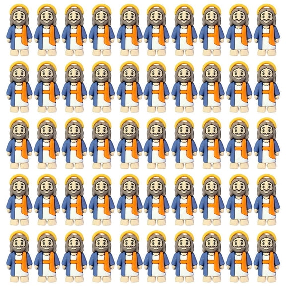 50 Pcs Little Figures, Mini Figurines in Bulk Easter Tiny Christ Toys to Hide and Seek Sunday School Religious Party Favors Baptism Gifts for Easter Egg Stuffers Friends Family