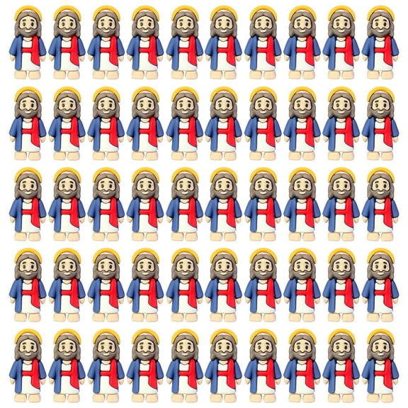 50 Pcs Little Jesus Figures,Mini Jesus Figurines Tiny Statues for Easter Egg Stuffers to Hide and Seek Sunday School Religious Party Share