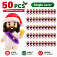 thumbnail image 1 of 50 Pcs Little Jesus Figures, Mini PVC Jesus Figurines with Santa Hat and Star Wand, Christian Faith Gifts, Religious Party Favors, Church Giveaways, Christmas Stocking Stuffers, Desk Car Decor, 1 of 10