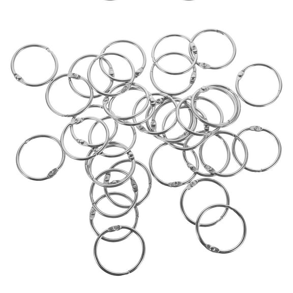 ifundom 50Pcs Silver Metal Binder Rings with Locking Design for Book Organization and Daily Use Office Supplies