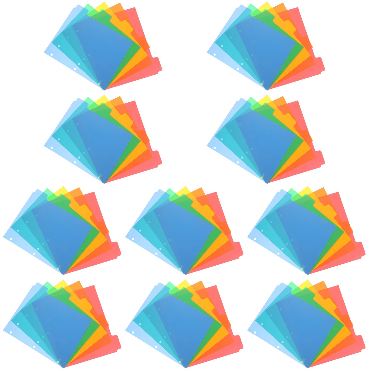 50 Pcs Looseleaf Divider Notebook Dividers File Folders Notepads Bulk