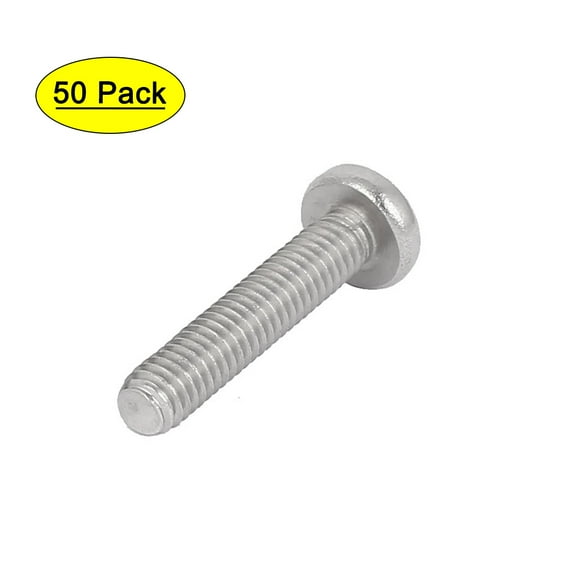50 Pcs M2.5x12mm 316 Stainless Steel Pan Head Machine Screws Fasteners