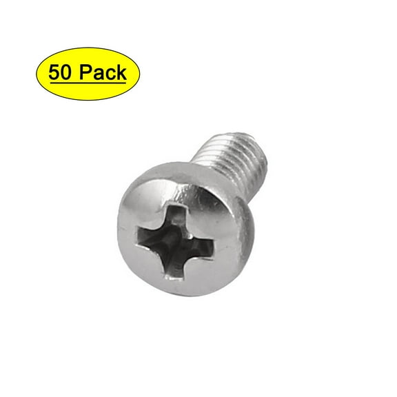 50 Pcs M3x6mm 316 Stainless Steel Metric Pan Head Machine Screws Bolts