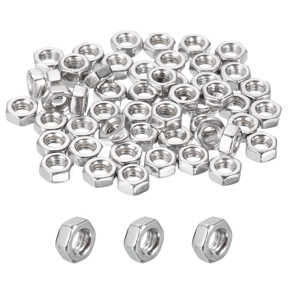 50 Pcs M4x0.7mm Hex Nuts, 316 Stainless Steel Metric Coarse Thread Hardware Nut