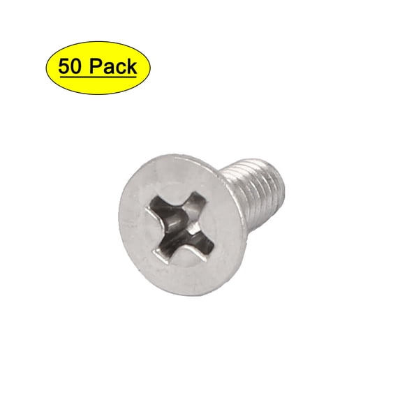 50 Pcs M4x10mm 316 Stainless Steel Flat Head Machine Screws Bolts