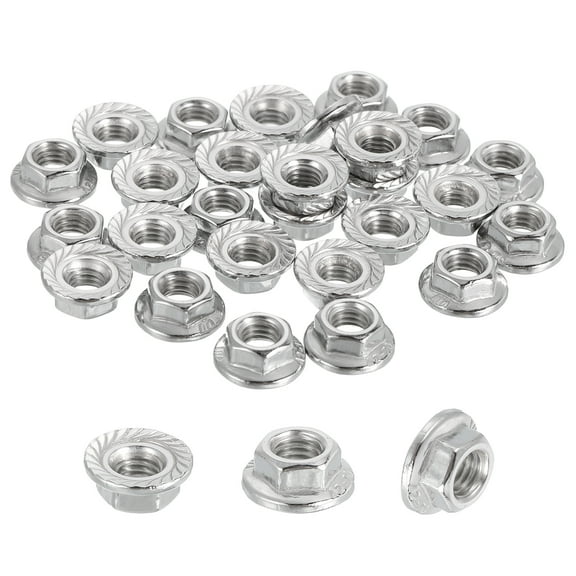 50 Pcs M5x0.8mm Serrated Flange Hex Lock Nuts, 304 Stainless Steel Metric Nut
