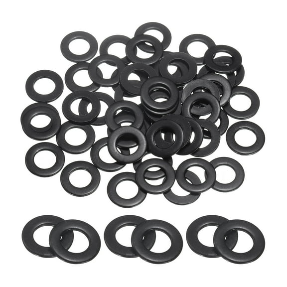 50 Pcs M8 304 Stainless Steel Flat Washers, 8.5mm ID x 15mm OD x 1.4mm Thick Black Zinc Plated Metal Washers