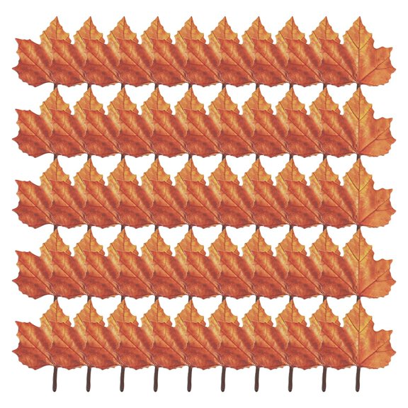 50 Pcs Maple Leaf Sticky Notes, 3.34X2.75" Fall Leaf Shaped Adhesive Memo, Double Printed Decorative Notepads, Autumn Theme Reminder Slips, Thanksgiving Table Markers, Seasonal Paper Note Supplies
