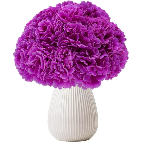 50 Pcs Marigold Flower Heads Bulk Mexican Party Decorations Fiesta Supplies Day of The Dead Artificial Flowers with Stems DIY Marigold Garland (Dark Purple)