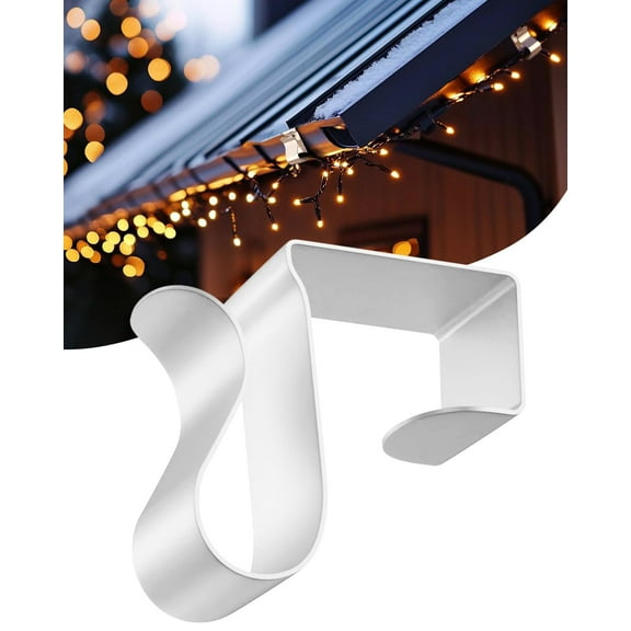 50 Pcs Metal Christmas Light Clips for outside String Lights - Weatherproof Gutter Clips for Xmas Halloween Seasonal Rope Mini Decoration Lights