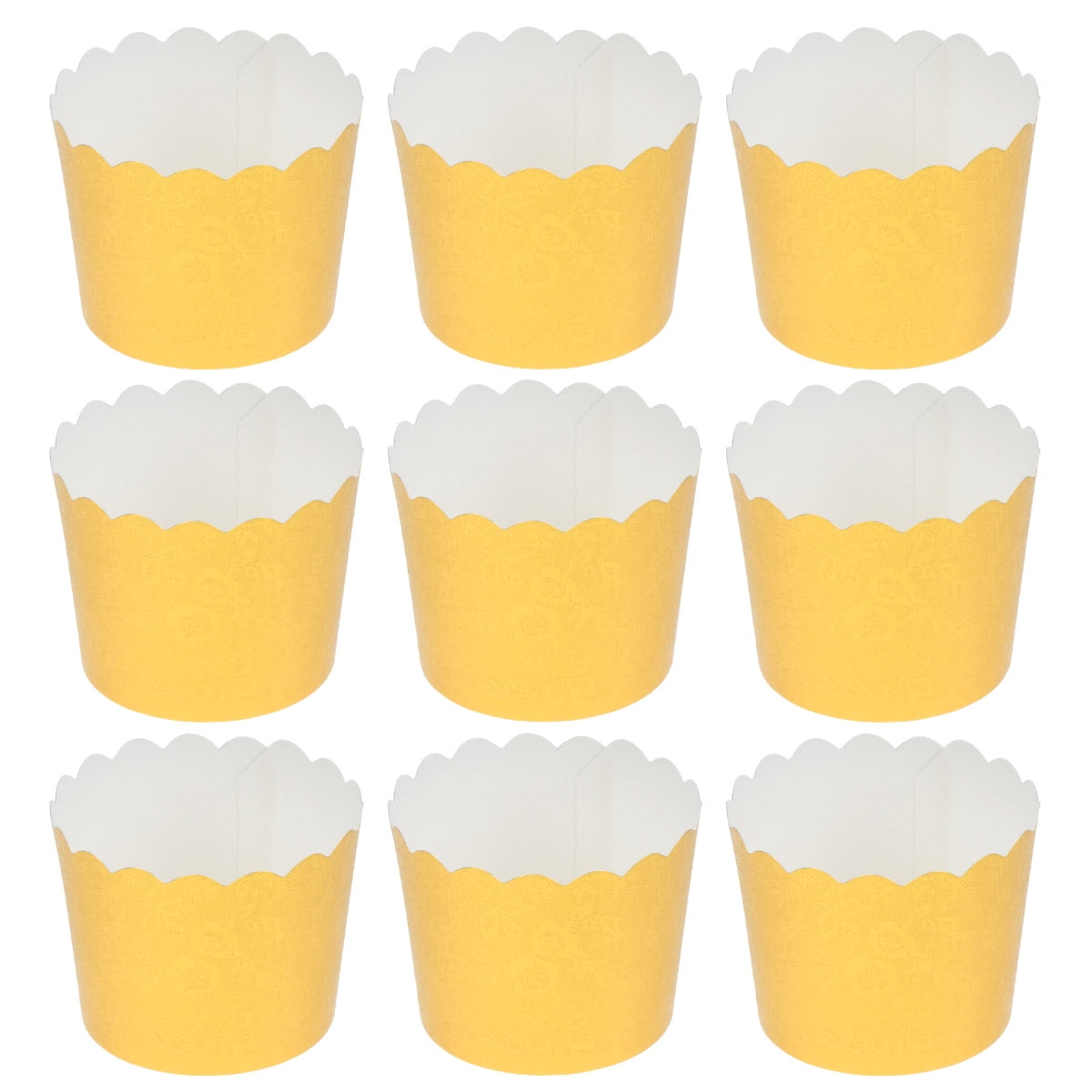50 Pcs Metal-like Texture Paper Cupcake Cups Disposable Muffin Cup Heat-resistant Dessert Bowls Party Supplies for Baking Wedding Birthday (Gold)