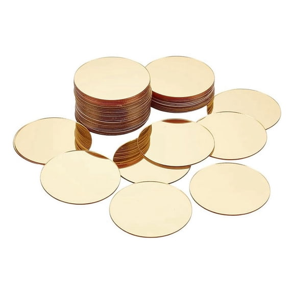 50 Pcs Mini Acrylic Mirror Tiles, 2 Inch Self Adhesive Flat Round Stickers Mosaic Tiles Sheets