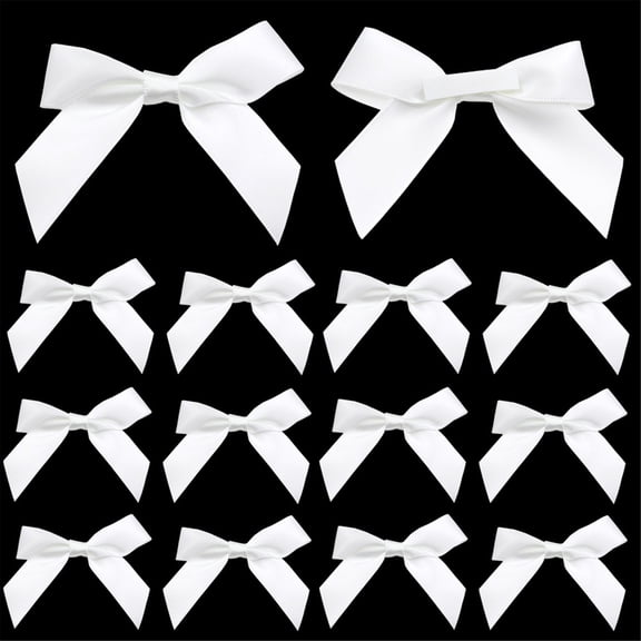 50 Pcs Mini Bows, Bows for Gift Wrapping, Bows for Presents, Satin Bows, Twist Tie Bows, Premade Bows, Bows for Treats, 2.5 Inch Craft Bows for Gift Wrapping, Holiday Gifts Bag Party Decorations
