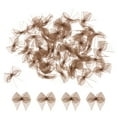 thumbnail image 1 of 50 Pcs Mini Chiffon Ribbon Bow 1" Mini Fabric Satin Ribbon Flower Bows for Craft DIY Sewing Wedding Party Brown, 1 of 6
