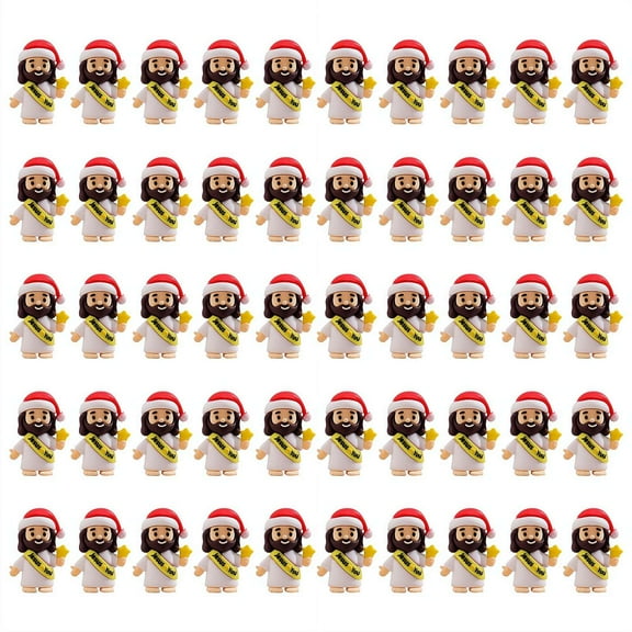 50 Pcs Mini Christmas Jesus Figures, Little Nativity Figurines for Holiday Decorations, Sunday School Activities, Religious Party Favors and Christmas Gifts