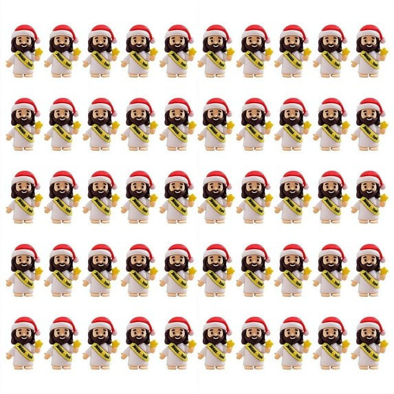 50 Pcs Mini Christmas Jesus Figures, Little Nativity Figurines for Holiday Decorations, Sunday School Activities, Religious Party Favors and Christmas Gifts