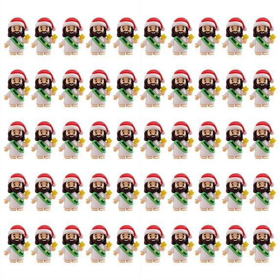 50 Pcs Mini Jesus Figures, Nativity Religious Party Favors, Christmas Sunday School Holiday Decorationsd Christmas Gifts