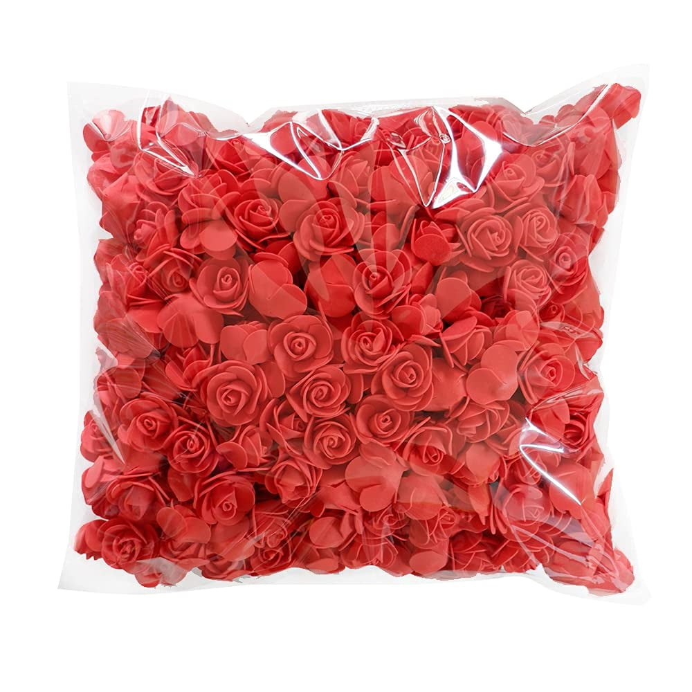 50 Pack Mini Roses for Crafts for Crafts, Wedding Décor, 3 in