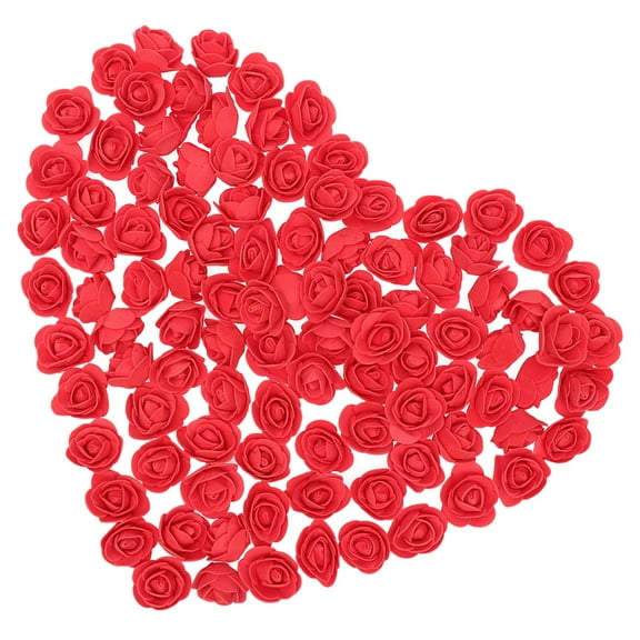 50 Pcs Mini Flowers Simulation Rose Head Bride 3.50X3.50X2.50CM Red