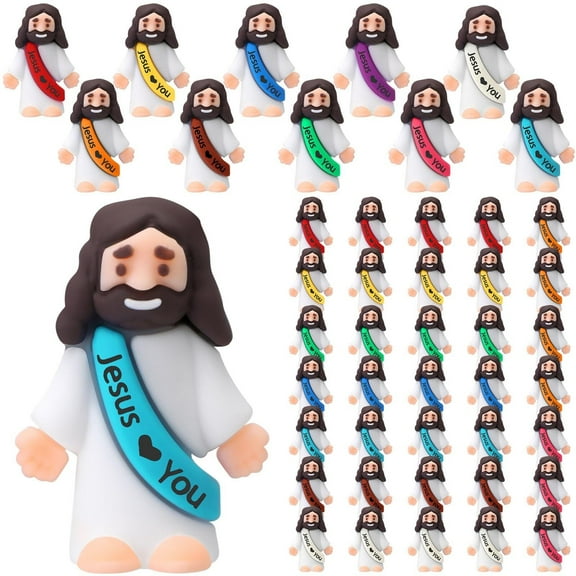 WQQ Mini Jesus Figures Religious Party Favors 50 Pcs