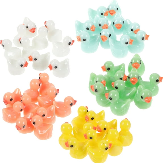 50 Pcs Mini Light up Ducks Miniature Garden Trinkets