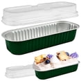 thumbnail image 1 of 50 Pcs Mini Loaf Pans with Lids, 6.54X2.56X1.18" Aluminum Foil Cake Pan, Rectangular Baking Cups, Disposable Foil Containers, Heat Resistant Baking Trays, Oven Safe Holder for Wedding Party Birthday, 1 of 4