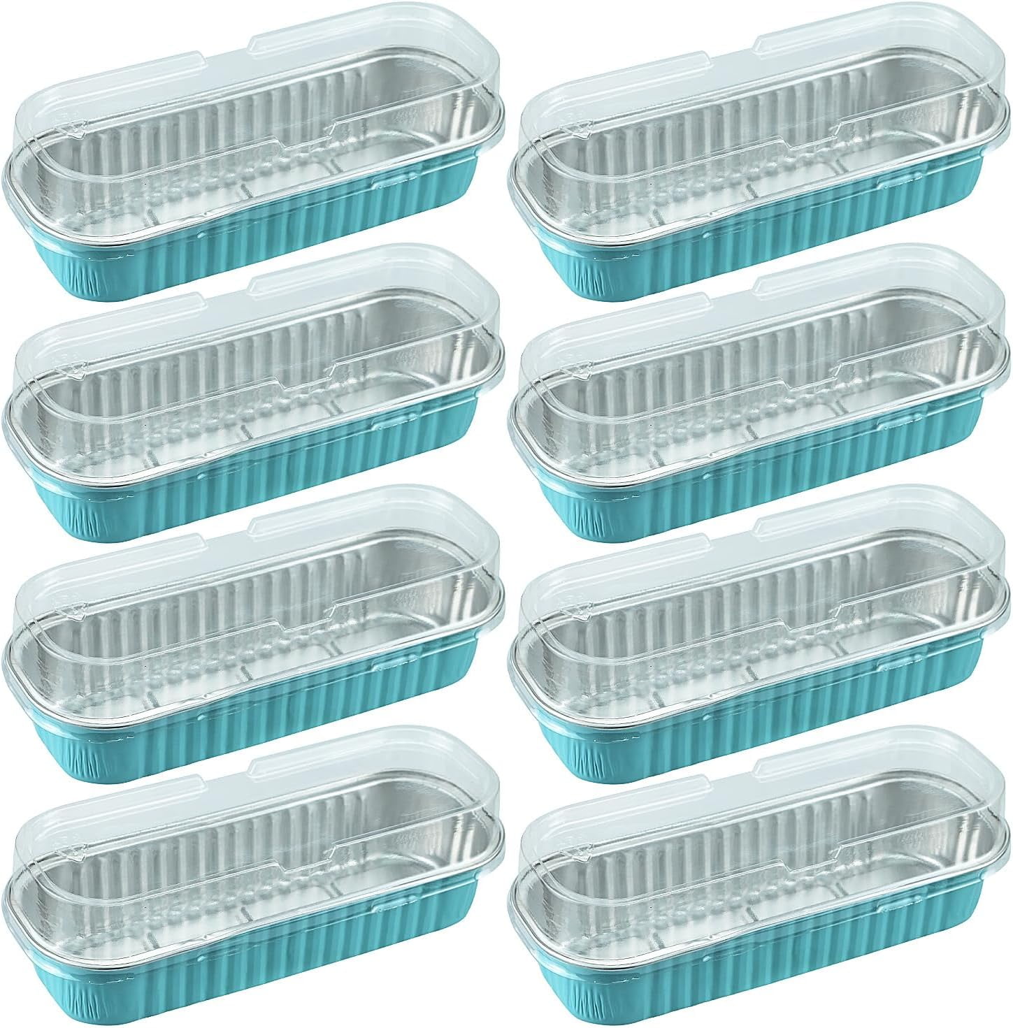 50 Pcs Mini Loaf Pans with Lids, Disposable Thickened Tinfoil Boxes