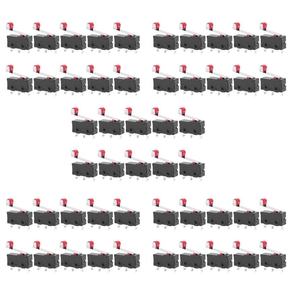 50 Pcs Mini Micro-Limit Switch Roller Lever Arm SPDT Snap Action LOT