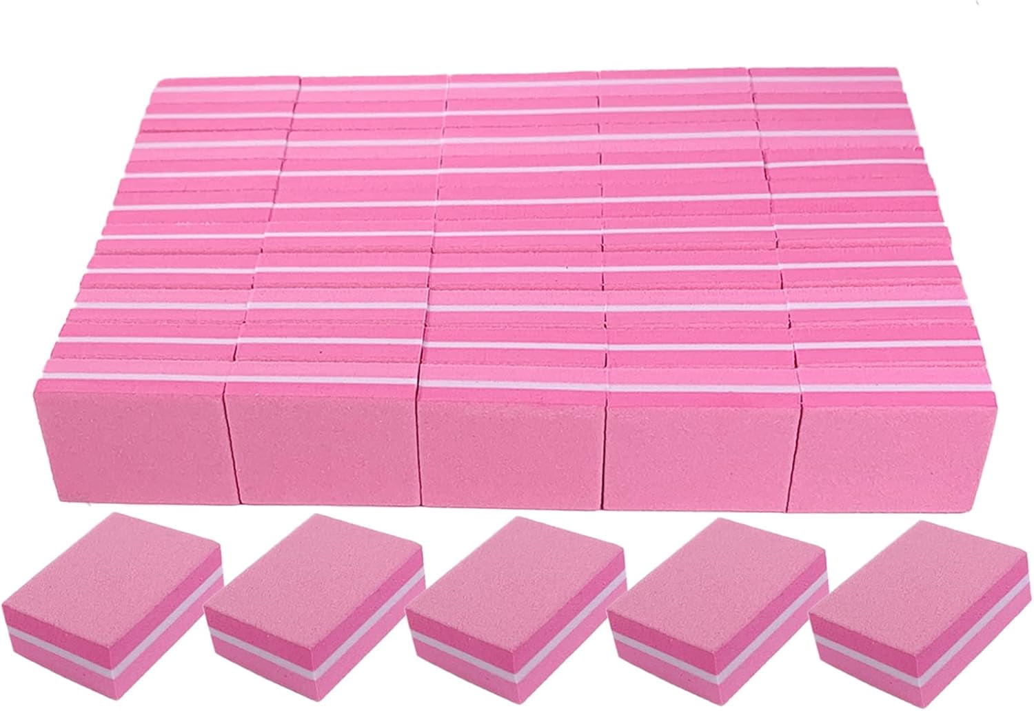 Sanded Block 50 Pcs Mini Nail Buffer Block, 100/180 Grit Sanding Buffers for Acrylic ...