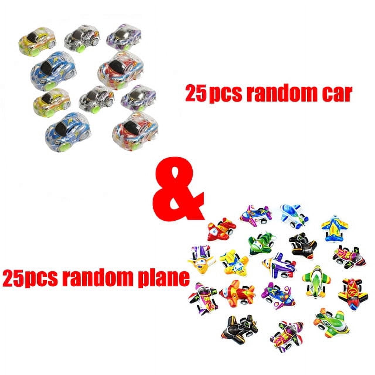 50 Pcs Mini Pull Back Toys, Small Race Car & Airplane Toys for Boys and Girls, Assorted Colorful Pullback Box Toys are Perfect for Classroom, Party Favors, Goodie Bag Fillers and Reward for Kids