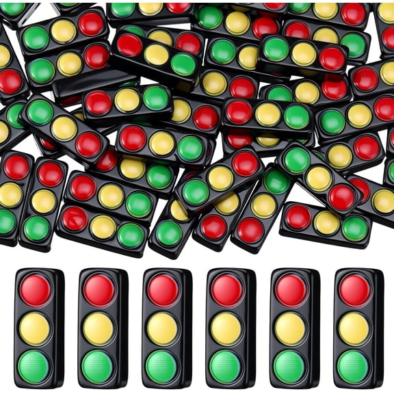 50 Pcs Mini Resin Traffic Light Figurine Miniature Signal Lights Statue Tiny Lamp Model for Racing Car Party Simulated Table Cake Decoration DIY Crafts(Classic)