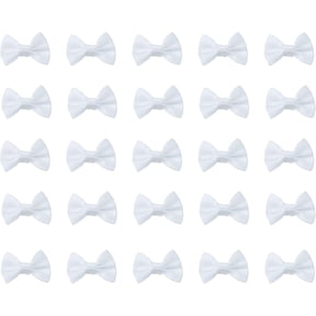 50 Pcs Mini Satin Bows Ribbon Vintage Soft Boutique Flower Bowknot
