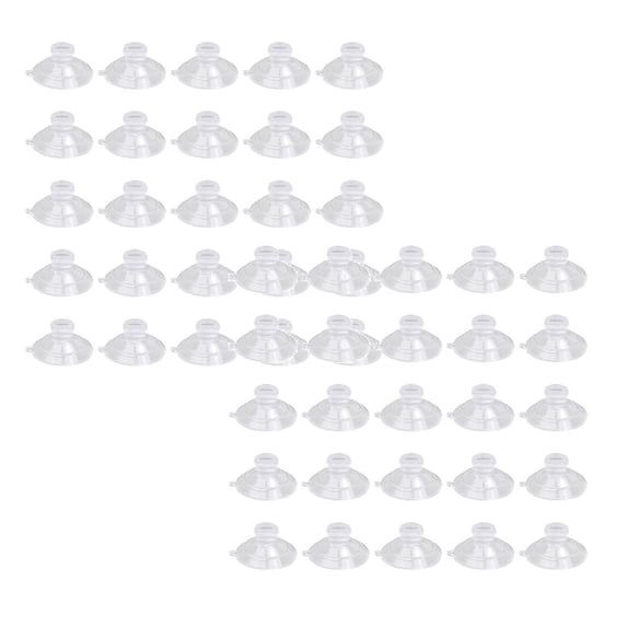 50 Pcs Mini Suction Cups, PVC Plastic Sucker Pads, Suction Cup Light String Holder Clips, Clear Slotted Sucker Cup Holders for Christmas Fairy Lights Strong Vacuum Fixing for Windows Smooth Surfaces