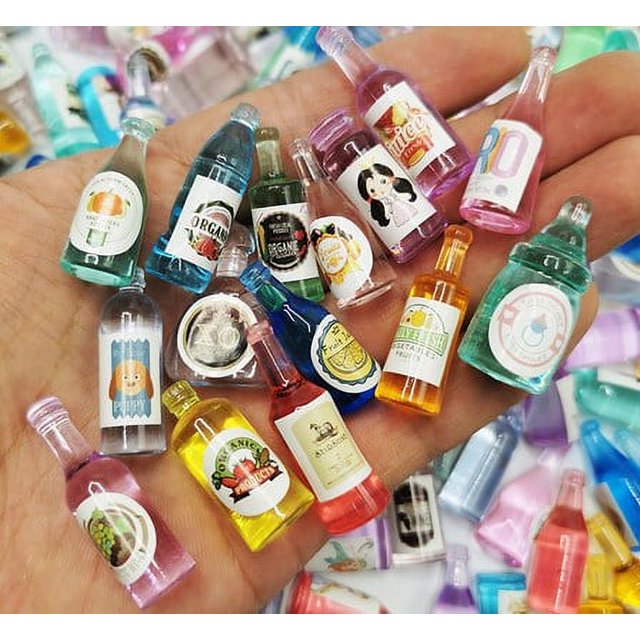 50 Pcs Mini Wine Bottles Mini Plastic Red Wine Bottles for Pub Bars