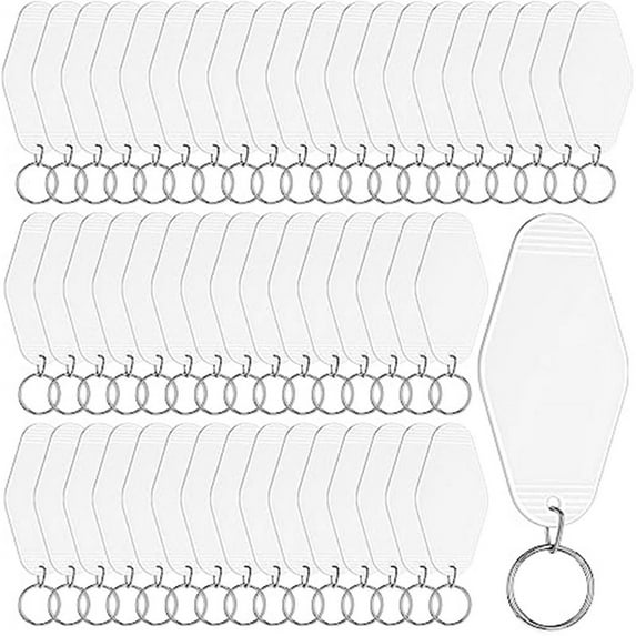 50 Pcs Motel Keychain Blank Hotel Keychain Sublimation Vintage Keychain Bulk for Ornament C