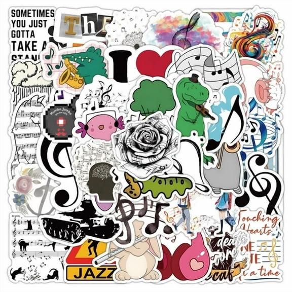 50 Pcs Music Stickers Arts Decals Laptop Hydro Yeti Binder Car Free Shipping!