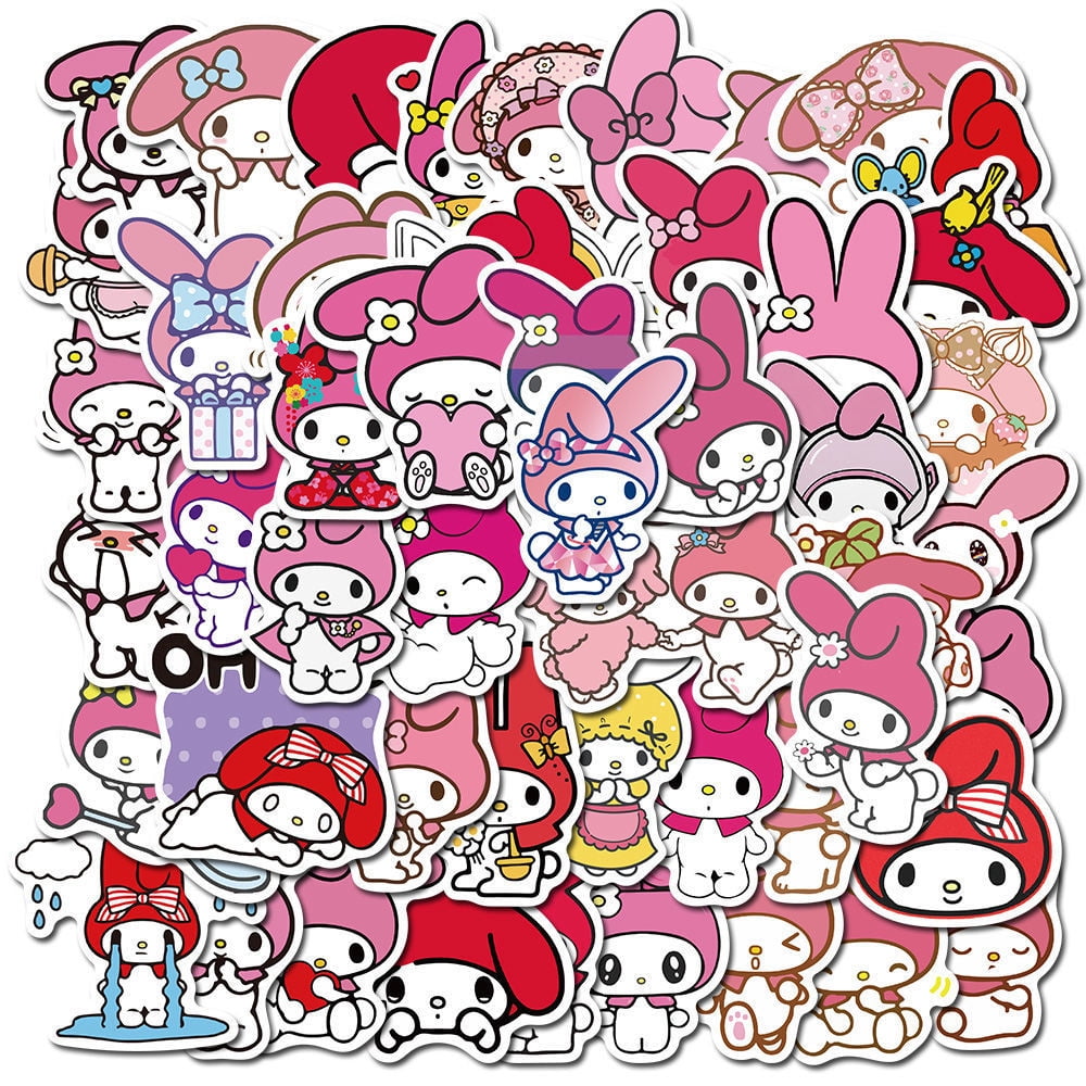 50pcs Hello Kitty Stickers Pack Kitty White Theme Waterproof Sticker Decals  For Laptop Water Bottle Skateboard Luggage Car Bumper Hello Kitty Stickers