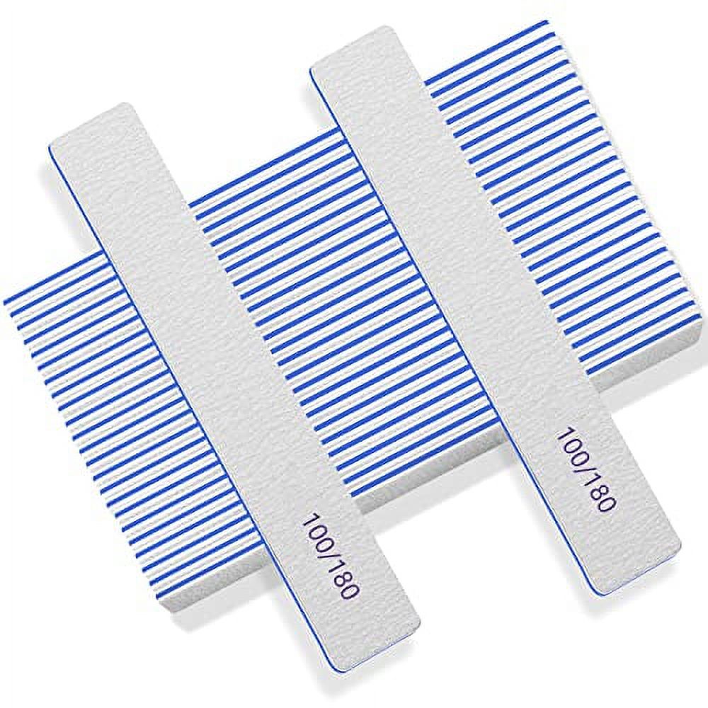50 Pcs Nail File 100/180 Grit, Heavy Duty Nail Files for Acrylic