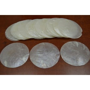 50 Pcs Natural Round Flat Capiz Sea Shell Blank Discs 2 1/4"