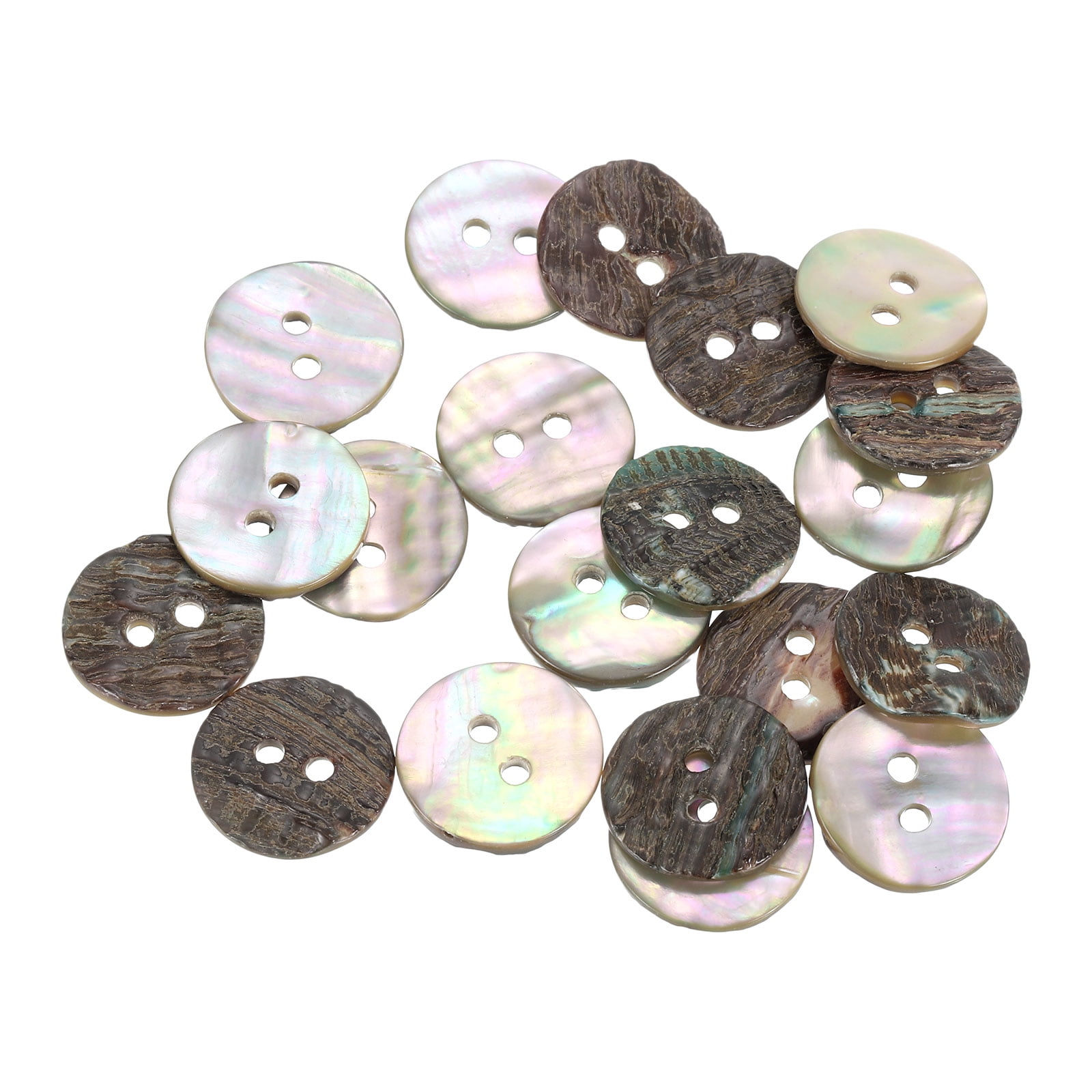 50 Pcs Natural Shell Button, 2 Hole 15mm Mother of Pearl Button ...