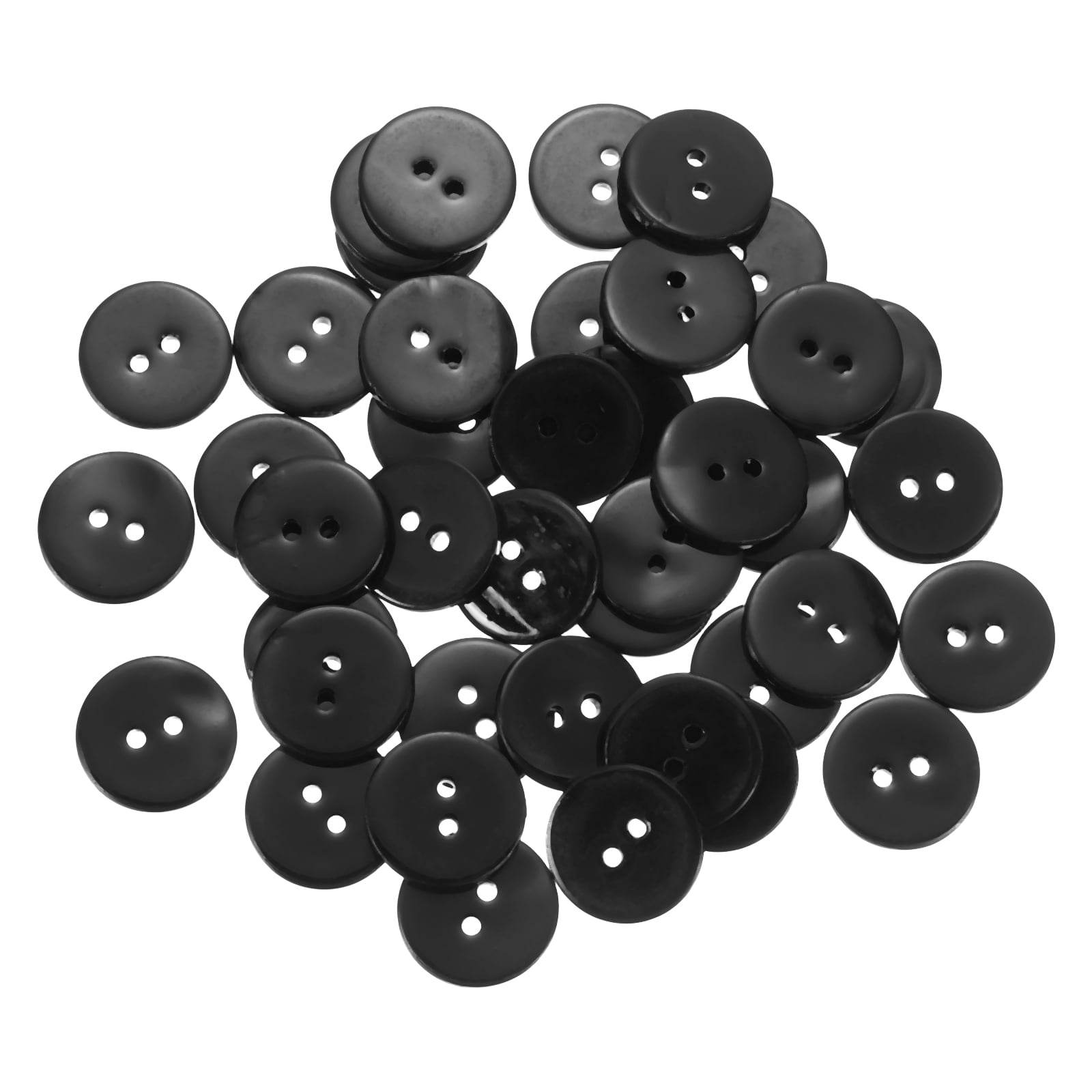 Black Shell Button 50 Pcs Natural Shell Button, 2 Hole 18mm Mother of Pearl Button, Black ...