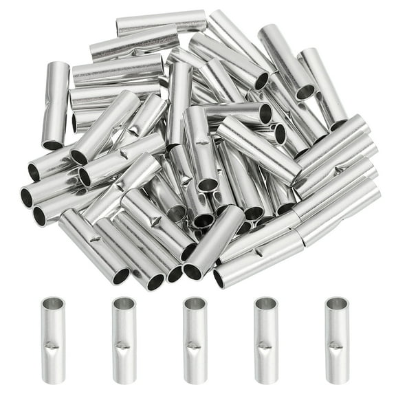 50 Pcs Non Insulated Butt Connectors 16-14AWG Wire Connector BN2 for Electrical Wire Crimp Ferrule Terminals