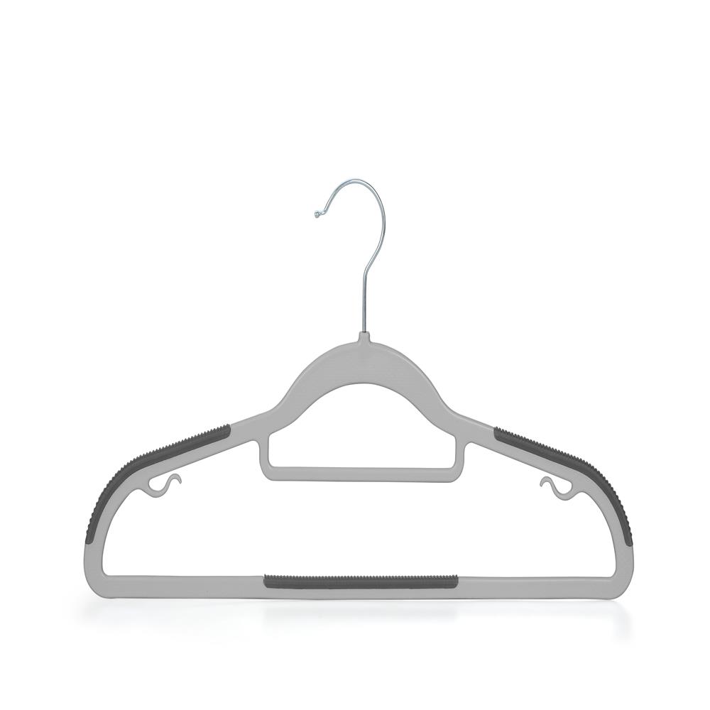 50 Pcs. Non-Slip Plastic Clothes Hanger - Durable and Space-Saving Closet Organizers (Grey)