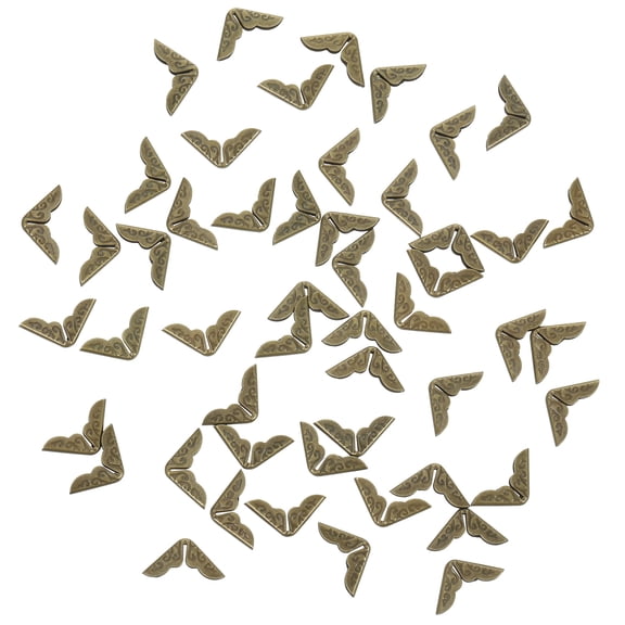 GOOHOCHY 50 Pieces Metal Book Corners Protectors in Coffee Color for Elegant and Home Use