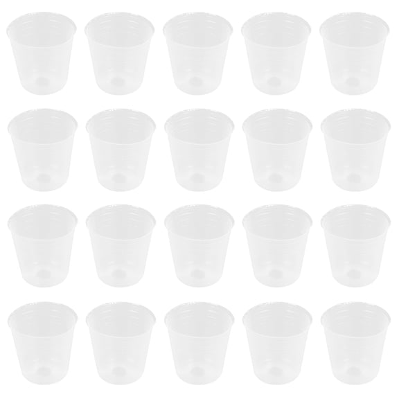 50 Pcs Nursery Cup Flower Pots Funny Plant Clear with Drainage for Plants Plastic