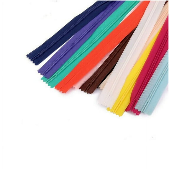 50 Pcs Nylon Zip Invisible Zippers Durable Closed End Craft Random Color Black Easy to Use 7 Inch