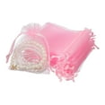 thumbnail image 1 of Uxcell 50 Count Organza Gift Bags, Wedding Favor Bag for Party Pink, 1 of 7