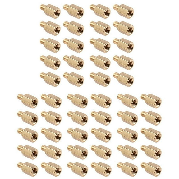 50 Pcs PC PCB Motherboard Brass Standoff Hexagonal Spacer M3 6+4mm
