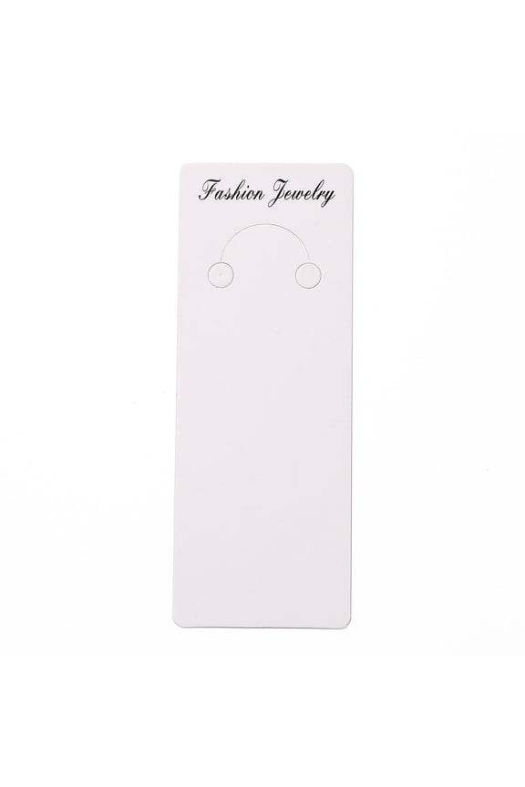 50 Pcs Paper Keychain Display Cards 1.89'' x 5.04'' White Modern Rectangular No Closure Hanging Jewelry Display & Packaging