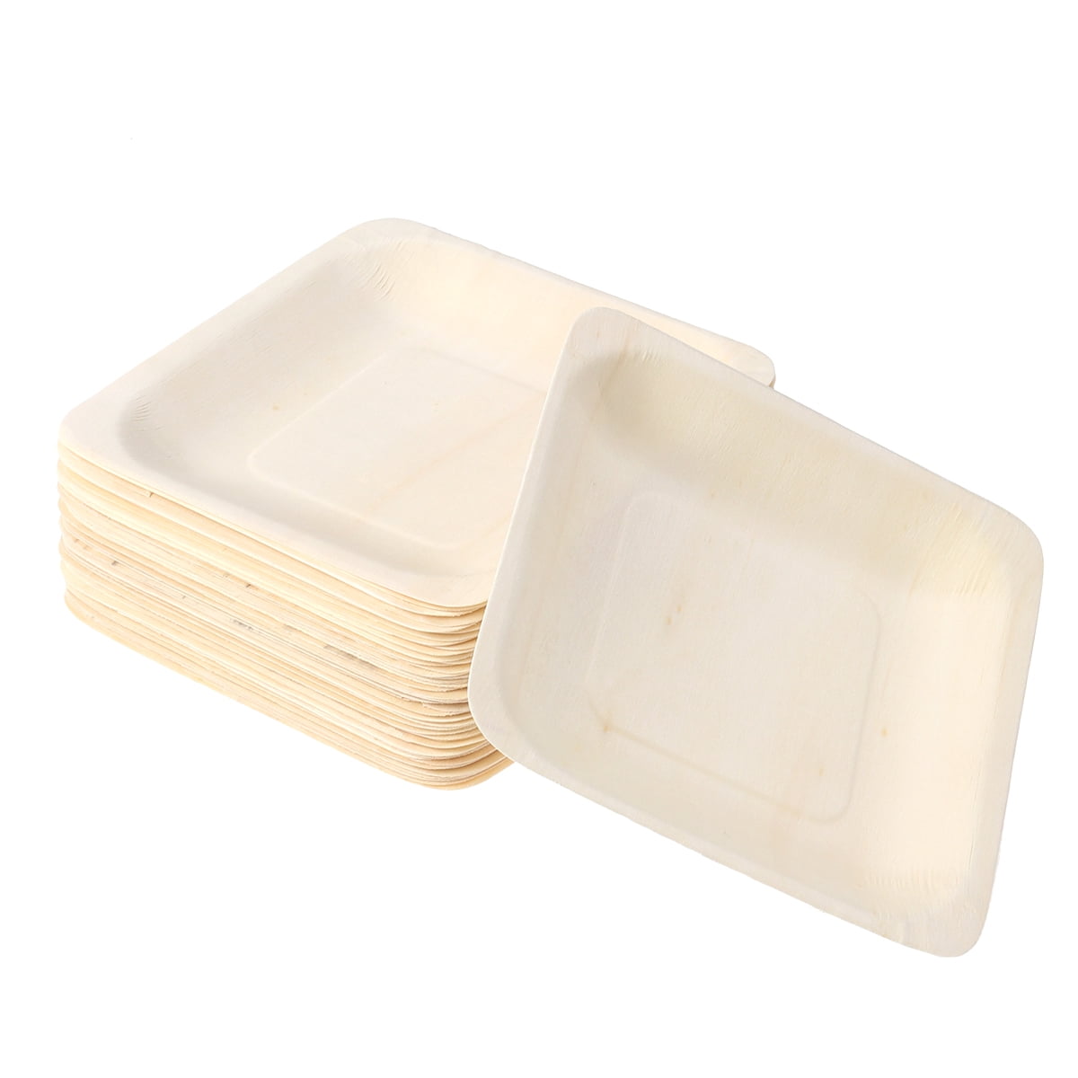 50 Pcs Paper Plate Wedding Decor Wooden Plate Birthday Party Plates Outdoor Decor Tableware